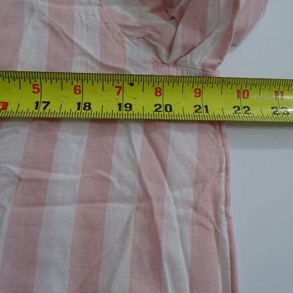 Divided H&M Women Pink White Striped Button Up Long Sleeve Shirt Size 12 NEW - Picture 9 of 11
